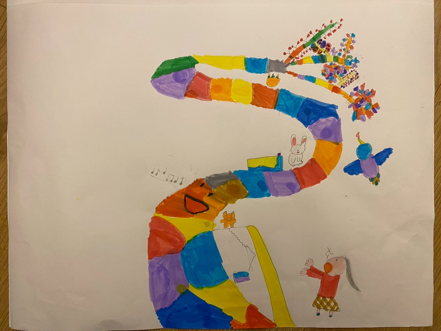 孩子的畫作:色彩鮮明的自由創作